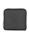 Y-3 All-around Zip Crinkle Leather Wallet In Black