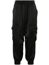 Y-3 Tch Seersucker Cargo Trousers In Black