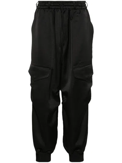 Y-3 And-3 Tch Seersucker Cargo Trousers In Black