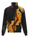 Y-3 Abstract Pattern Sweatshirt With Zip Fastening And Ribbed Edges In Multi
