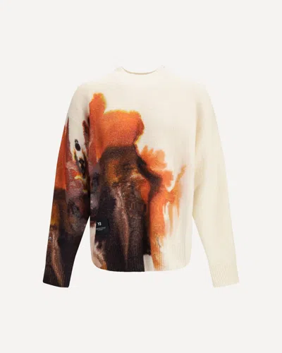 Y-3 Aop Crew Sweater In Neutral