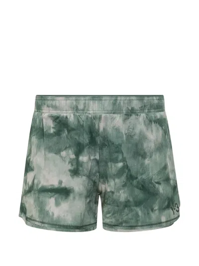 Y-3 Aop Running Shorts In Green