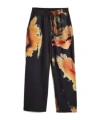 Y-3 Wide-leg Track Pants With Abstract Floral Print In Yellow