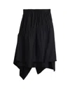 Y-3 Asymmetrical Black Midi Skirt With Layered Panels And Gathered Waist In Black