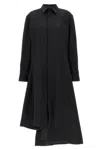 Y-3 Asymmetrical Hem Cotton Blend Chemisier Dress