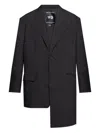 Y-3 Asymmetrical Single-button Blazer In Black