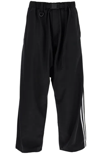 Y-3 3-stripe Drawstring Track Pants In Black