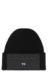 Y-3 Beanie Ribbed Knit Beanie In Black