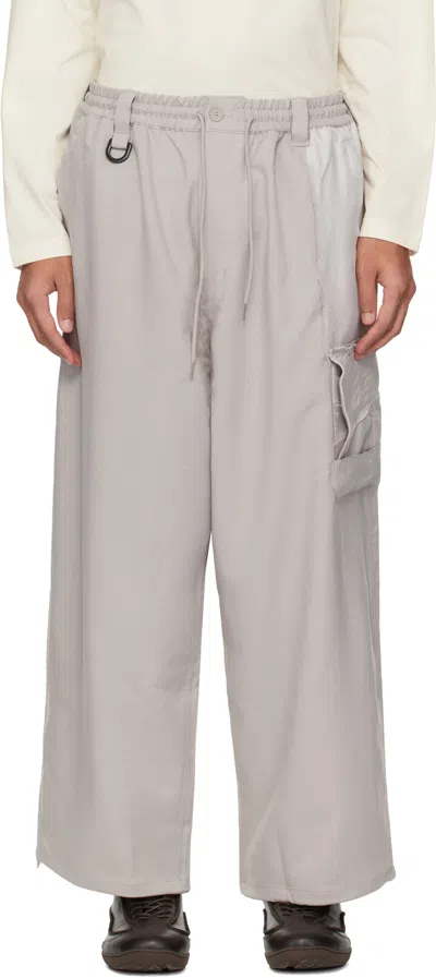 Y-3 Beige Sport Uniform Straight Cargo Pants In Gray