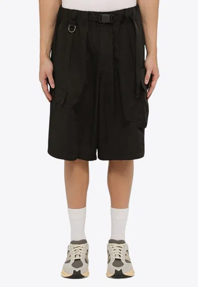 Y-3 BELTED CARGO SHORTS