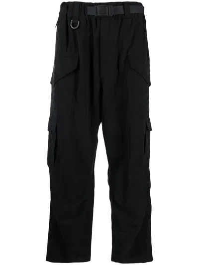 Y-3 Black Ut Twill Cargo Pants In Brown