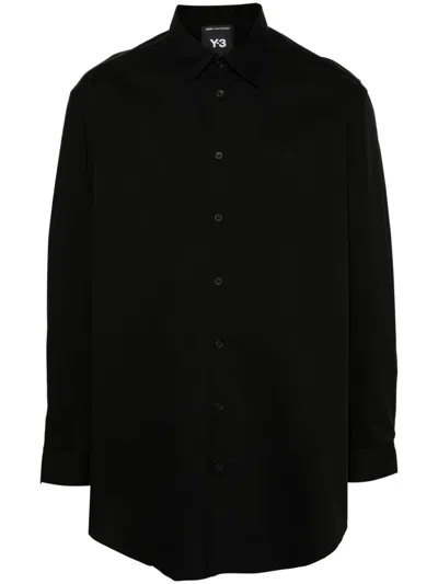 Y-3 Bird-illustration Shirt In Black