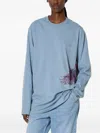 Y-3 Bird-print Long-sleeve Top In Black