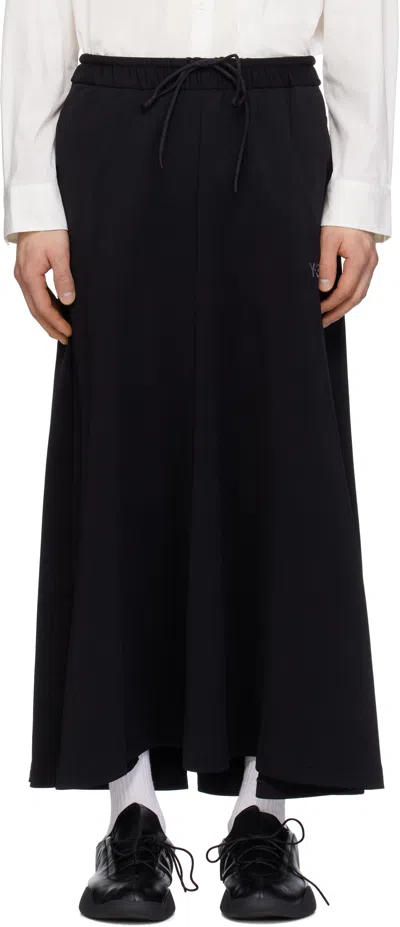 Y-3 Black 3-stripe Track Midi Skirt
