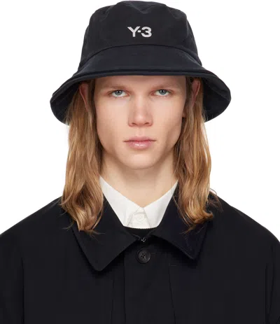 Y-3 Black 3-stripes Bucket Hat