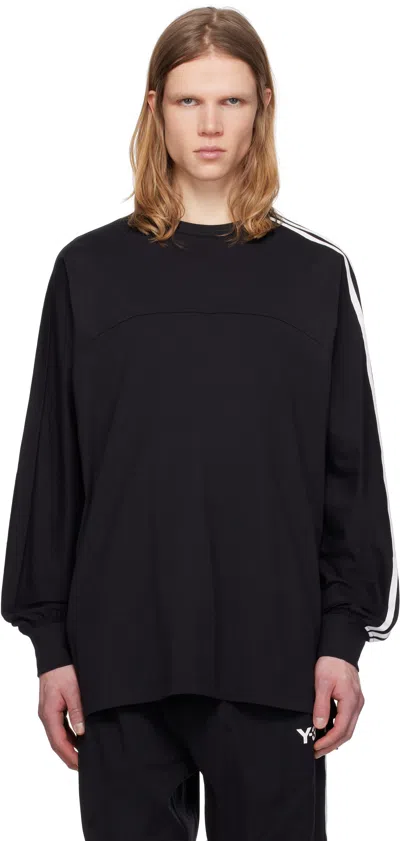 Y-3 Black 3-stripes Ls T-shirt