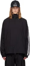 Y-3 Adidas 3-stripes Nylon Shell Jacket In Black