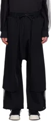 Y-3 Black 3-stripes Openhem Tp Sweatpants In Black
