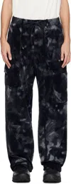 Y-3 BLACK ALLOVER PRINT NYLON SHELL CARGO PANTS