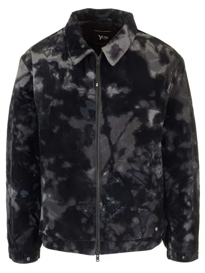 Y-3 Black And White Camouflage Jacket Duvets And Padded Items Black