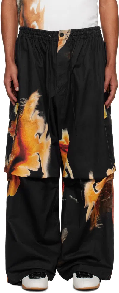 Y-3 Black Aop Ut Twill Cargo Pants