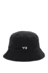 Y-3 Black Bucket Hat With Logo