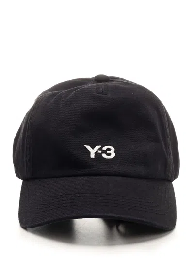 Y-3 Black Cap With Logo Hats Black