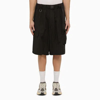 Y-3 Black Cargo Bermuda Shorts In Recycled Polyester For Men