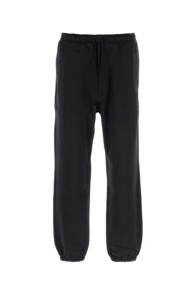 Y-3 BLACK COTTON BLEND JOGGERS