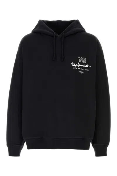 Y-3 BLACK COTTON OVERSIZE SWEATSHIRT