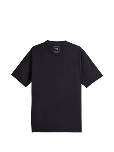 Y-3 Black Cotton Short-sleeved T-shirt Y3