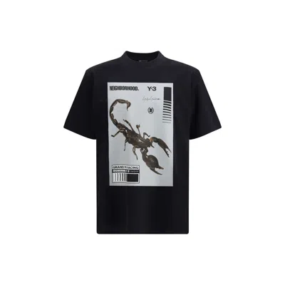 Y-3 BLACK COTTON T-SHIRT