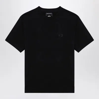 Y-3 Black Cotton T-shirt With Logo