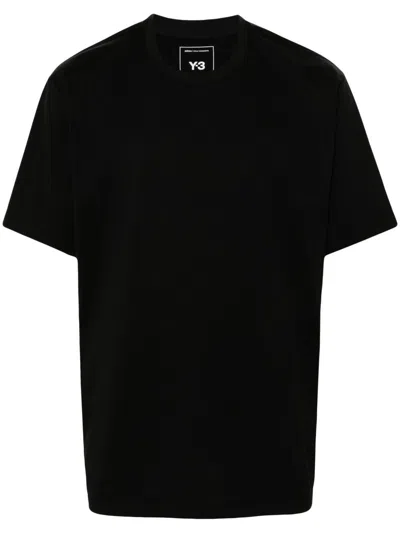 Y-3 Black Cotton T-shirt With Logo Y3