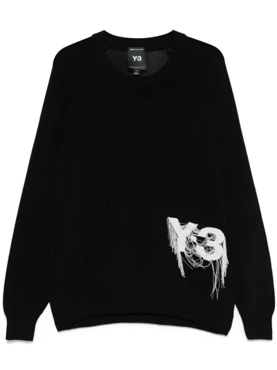 Y-3 BLACK CREWNECK SWEATER