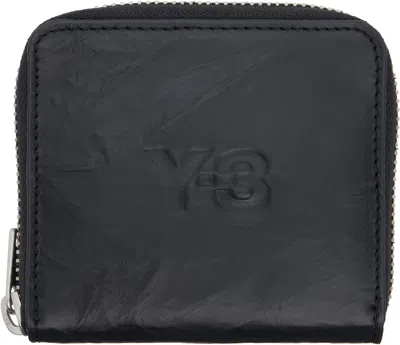 Y-3 Black Crinkle Leather Wallet