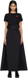 Y-3 Black Crinkled Maxi Skirt In Black