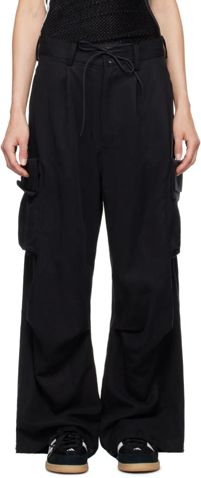 Y-3 BLACK CUFF CRGO TROUSERS