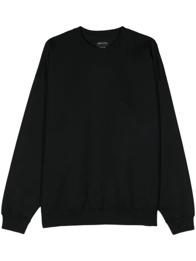Y-3 BLACK EMBOSSED LOGO SWEATSHIRT