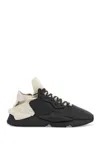 Y-3 Black Fabric And Leather Kaiwa Sneakers For Men In Black