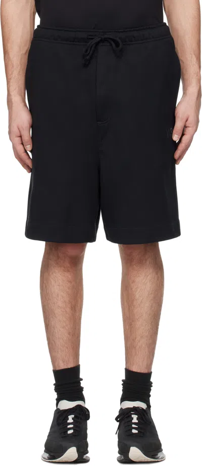 Y-3 BLACK FRENCH TERRY SHORTS