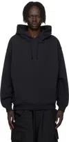 Y-3 Hooded Cotton Sweater With Graphic Print In Black