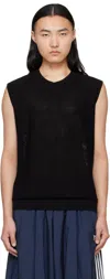 Y-3 U Gfx Perforated Stretch Fabric Gilet In Black