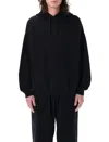 Y-3 Hooded Cotton Sweater With Graphic Print In Black