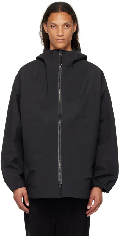 Y-3 BLACK HOODED RAIN JACKET