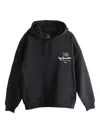 Y-3 Graphic-print Black Cotton Hoodie With Drawstring Hood In Black
