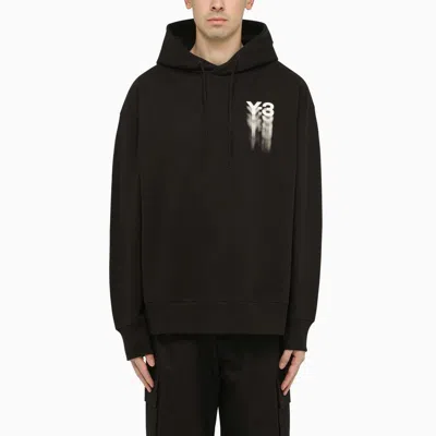 Y-3 Black Hoodie With Logo Blurs