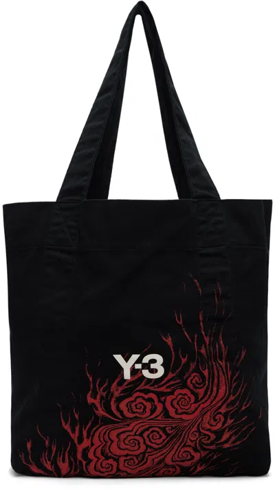 Y-3 Graphic-print Tote Bag In Black