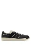 Y-3 Black Leather  Superstar Sneakers In Blackblacktalc