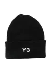 Y-3 Wool Blend Knitted Beanie In Black